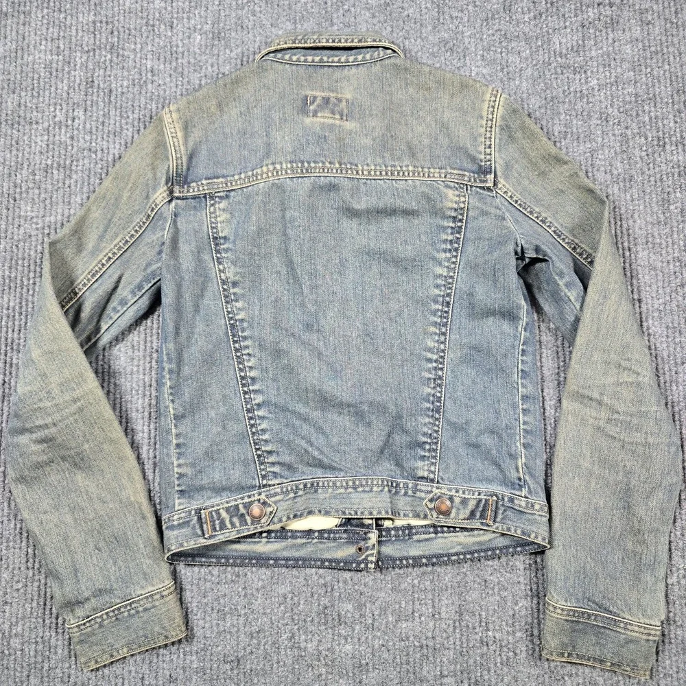Abercrombie Jacket‎ Girls Large Blue Denim Trucker Jean Coat Washed Fade Vintage